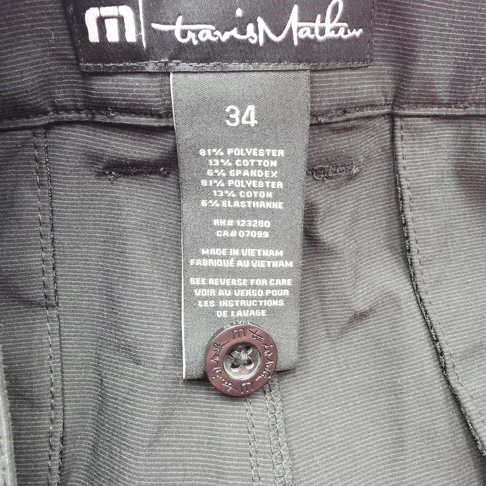 Travis Mathew Mens Sz 34 Beck Shorts Black Performance‎ Golf Lightweight Stretch
